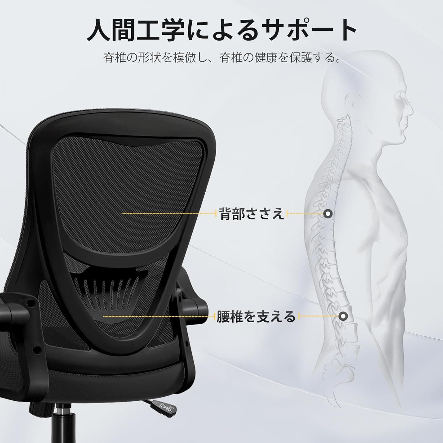 EdoErgo テレワークチェア H-WY01(通気・補強)